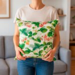 Funda de Cojín en 2 Tamaños, Loneta Algodón Estampado Fresas Para Jardín