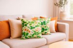Funda de Cojín en 2 Tamaños, Loneta Algodón Estampado Fresas Para Jardín