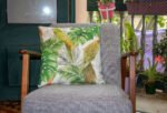 Funda de cojín tropical 45x45 cm | Loneta algodón 100% Estampado Pájaros