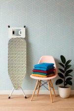 Funda para Tabla de Planchar 49x126 cm Ajustable, Estampado Geométrico con 2 capas